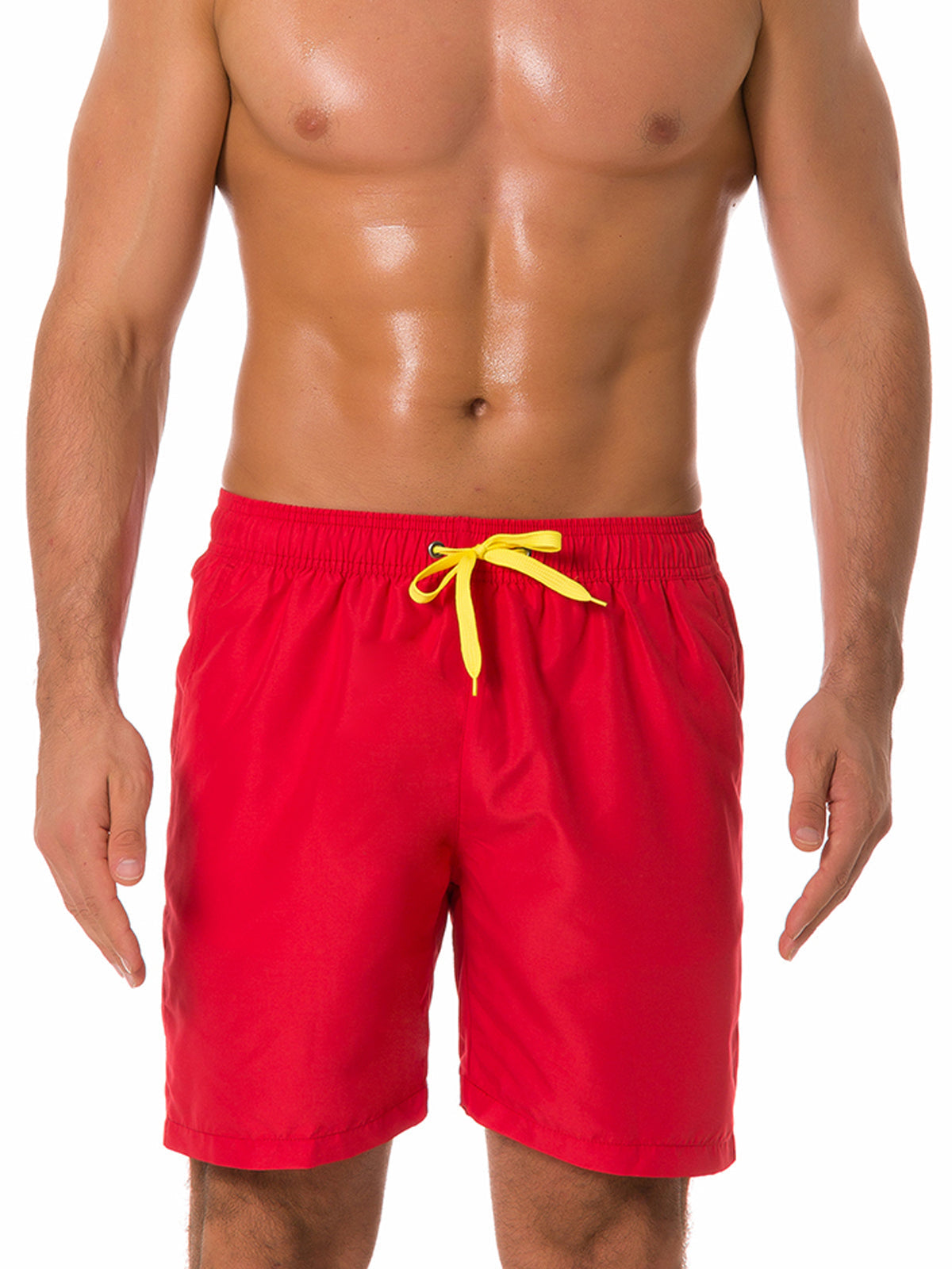 Shorts de plage décontractés d'été de couleur unie pour hommes