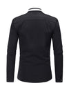 Chemise décontractée boutonnée à manches longues et col montant pour hommes