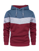 Sweat à capuche classique à manches longues et blocs de couleurs pour homme avec poche