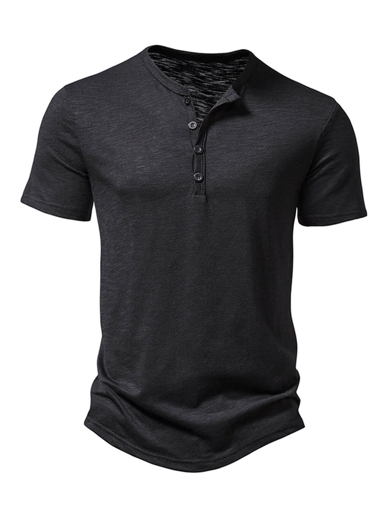 T-shirt à manches courtes décontracté pour hommes de couleur unie