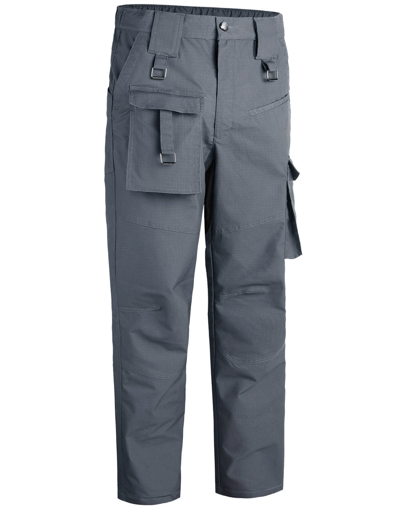 Men's Windproof Work Cargo Pants Multi-Pocket Hiking Trousers