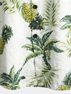 Chemise d'été à manches courtes en coton imprimé hawaïen à fleurs ananas et fruits tropicaux pour hommes