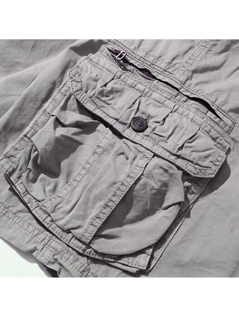Short en coton décontracté de couleur unie pour hommes