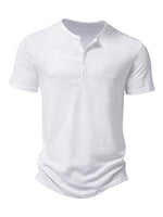 T-shirt à manches courtes décontracté pour hommes de couleur unie