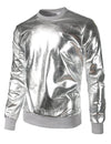 Haut de style discothèque brillant métallisé pour homme