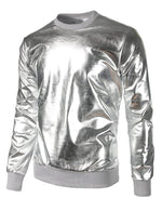 Haut de style discothèque brillant métallisé pour homme