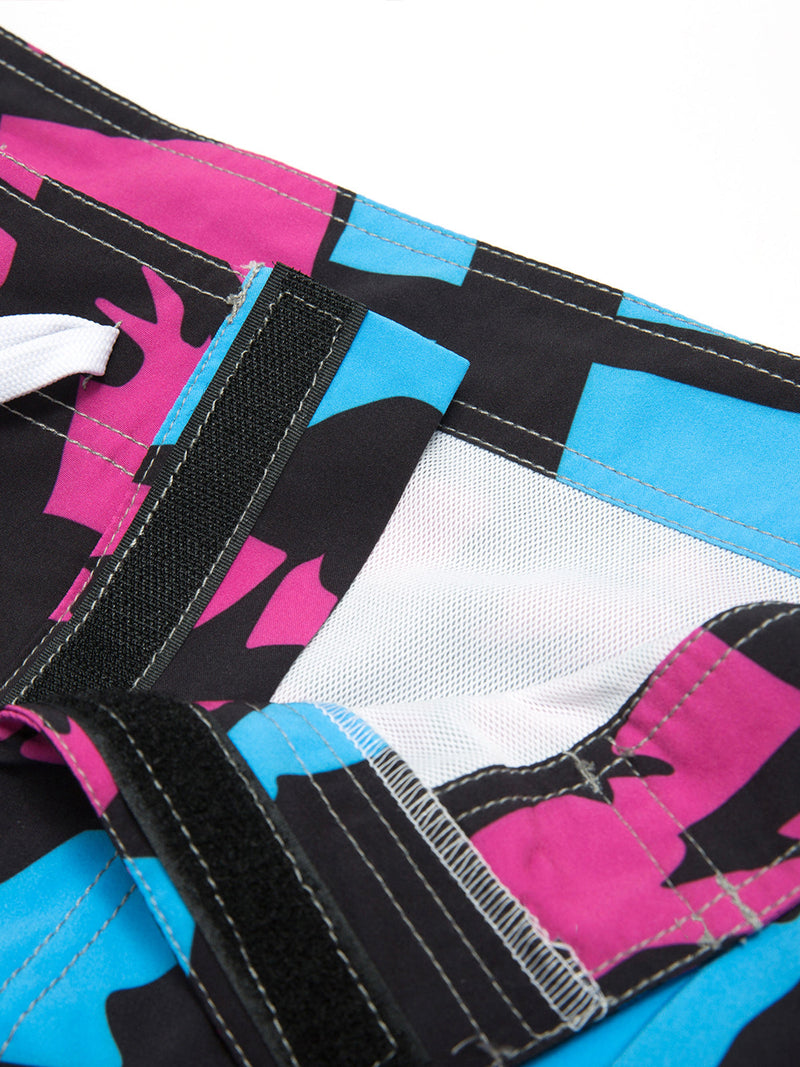 Short de bain décontracté pour homme en patchwork d'été