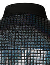 Chemise de ville pour homme Paillettes noires Chemises boutonnées Costume de soirée disco