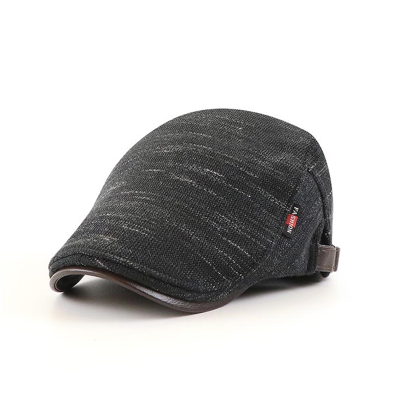 Casquette tricotée rétro décontractée de couleur unie pour hommes
