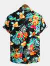 chemise d'homme en pur coton à imprimé style de vacances hawaïennes