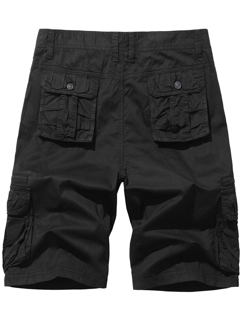Short en coton décontracté de couleur unie pour hommes