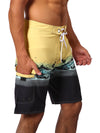 Short de plage décontracté à imprimé palmiers pour hommes