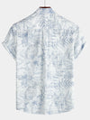 Chemise hawaïenne blanche à manches courtes à imprimé floral rétro pour homme