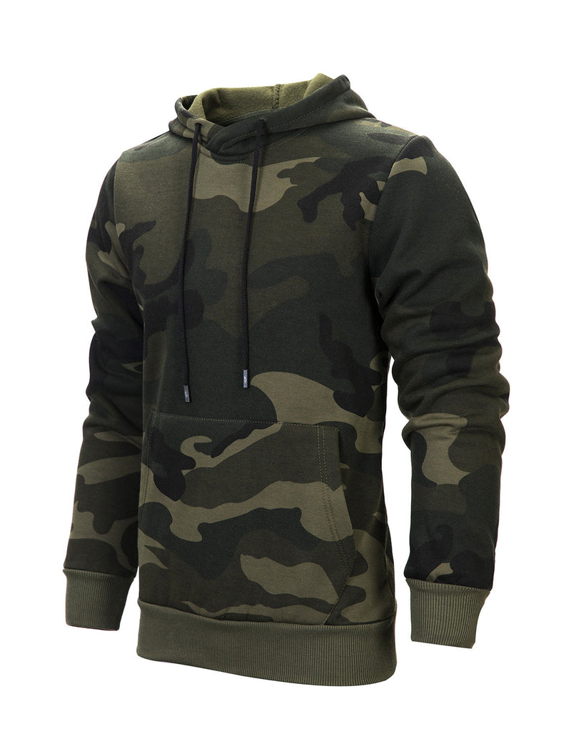 Sweat à capuche à manches longues camouflage pour hommes Automne Hiver Sweats