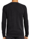 T-shirt décontracté à manches longues et col Henry de couleur unie pour hommes