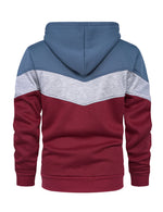 Sweat à capuche classique à manches longues et blocs de couleurs pour homme avec poche