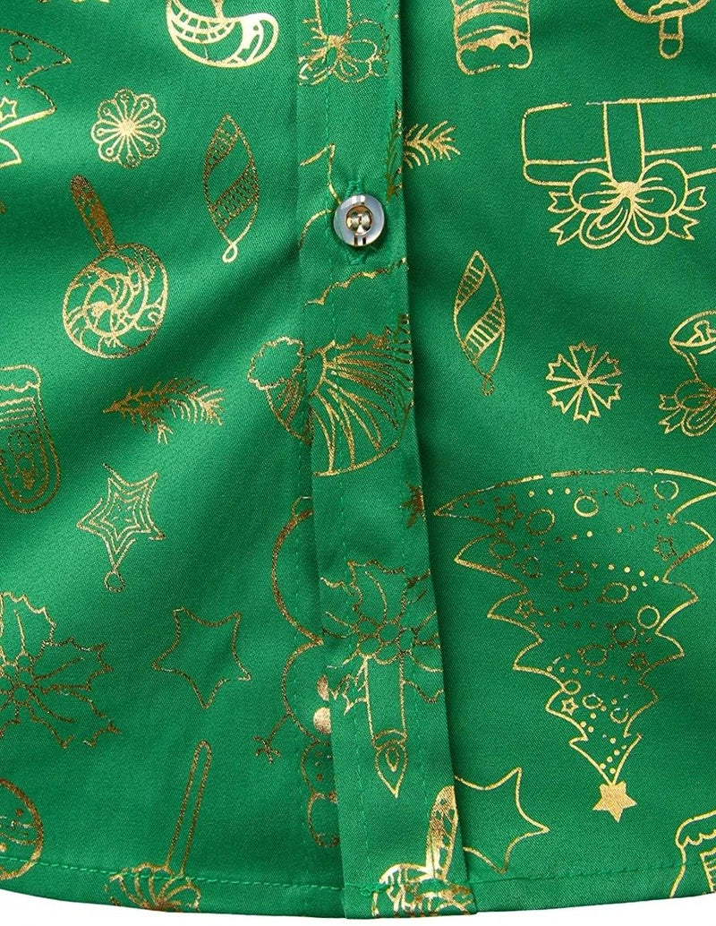 Chemise à manches longues imprimée de motifs Noël