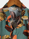 chemise d'homme en pur coton à imprimé style de vacances hawaïennes