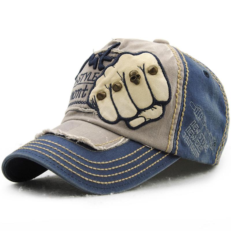 Casquette décontractée à motif de poing et lettre de mode pour hommes