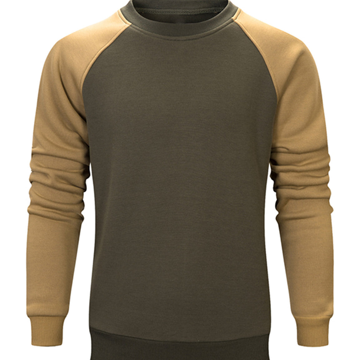 Sweat-shirt décontracté à manches longues et blocs de couleurs pour hommes