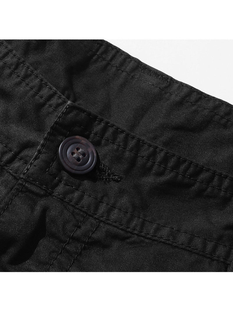 Short en coton décontracté de couleur unie pour hommes