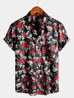 chemise d'homme en pur coton à imprimé style de vacances hawaïennes