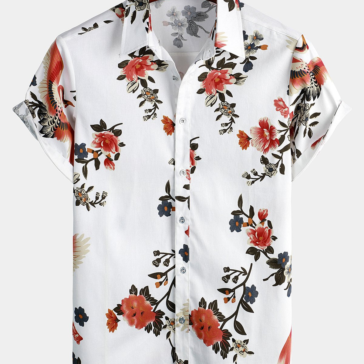 Chemise décontractée hawaïenne tropicale pour hommes
