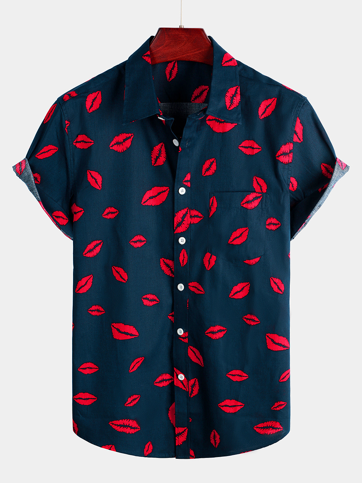 Chemises en coton à manches courtes pour hommes