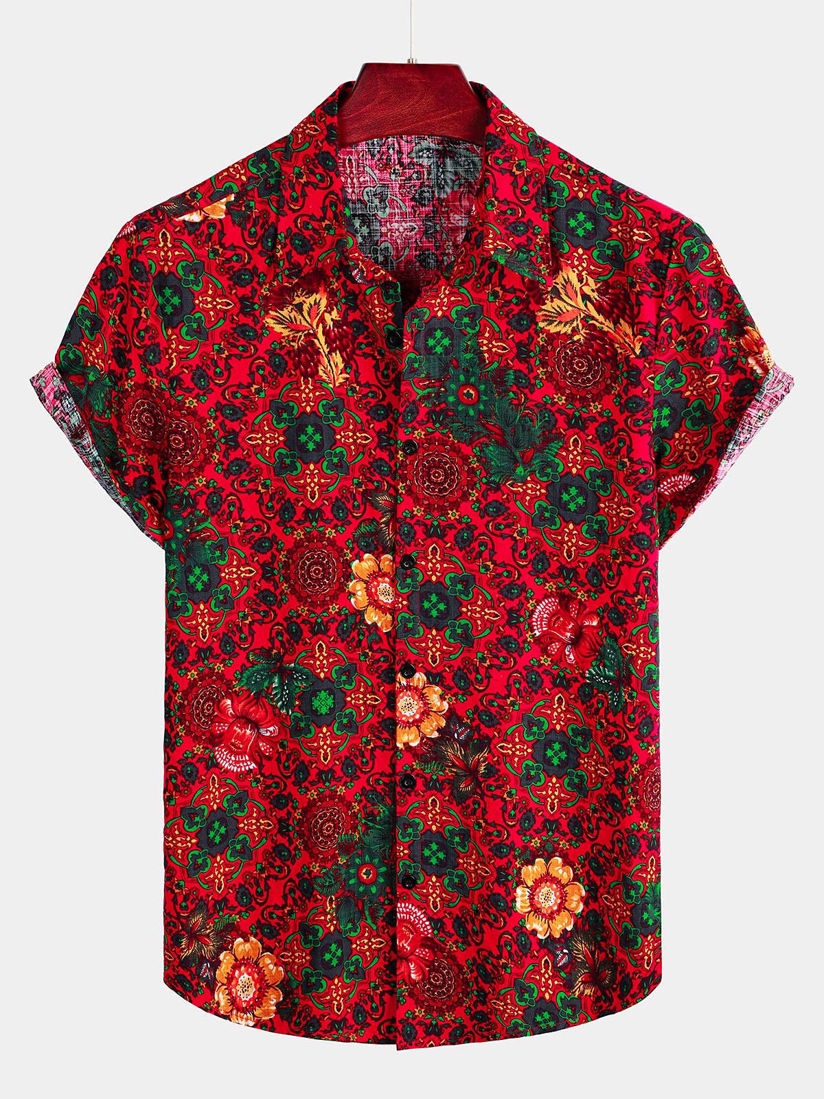 Chemise Homme Tropicale Florale Coton Hawaï