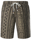 Short marron décontracté en coton respirant Boho pour hommes