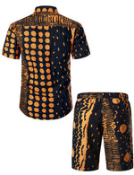 Ensemble chemise et short Boho vintage en coton pour homme