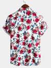 chemise d'homme en pur coton à imprimé style de vacances hawaïennes