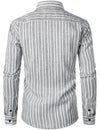 Chemise manches longues en coton rayé homme