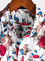 chemise d'homme en pur coton à imprimé style de vacances hawaïennes