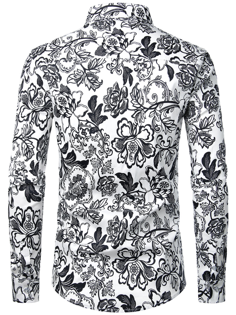 Chemise en coton imprimé de  motifs floraux homme