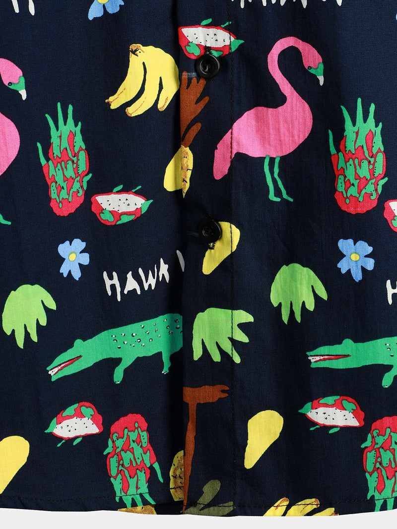 Chemise hawaïenne tropicale en coton floral pour homme