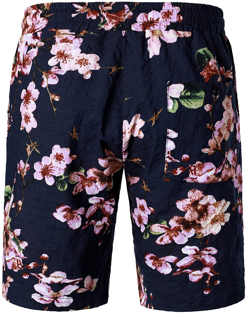 Short d'été hawaïen Aloha en coton fleuri respirant pour homme
