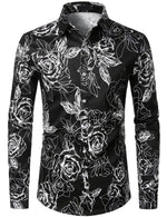 Chemise en coton imprimé de  motifs floraux homme