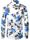 Chemise boutonnée décontractée en coton à imprimé animal à manches longues pour hommes