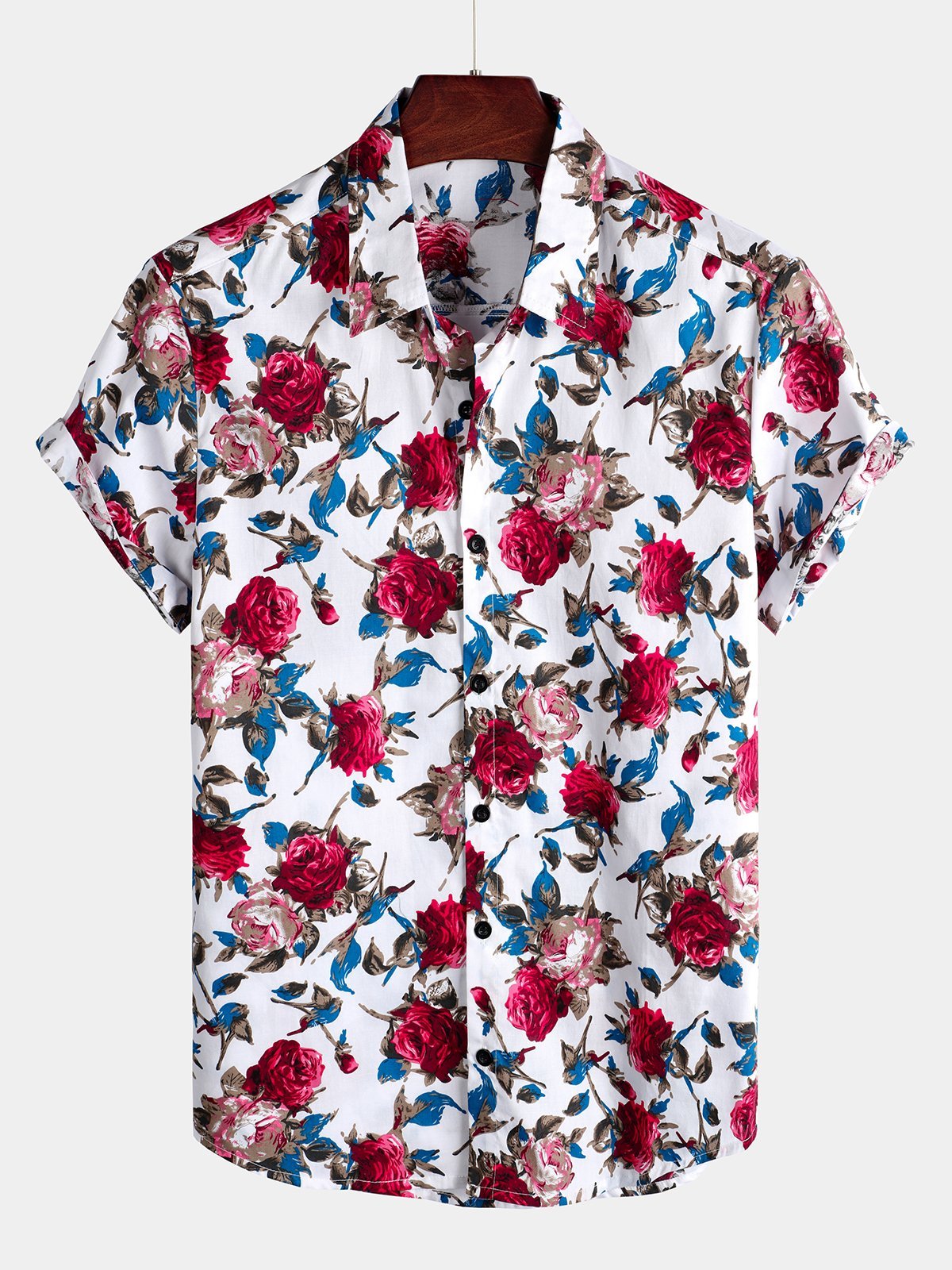 Chemise en coton hawaïen tropical à fleurs
