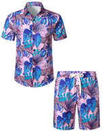 Ensemble chemise et short hawaïen léopard décontracté pour hommes