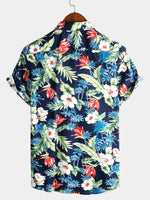 chemise d'homme en pur coton à imprimé style de vacances hawaïennes