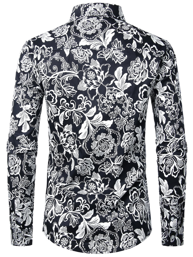 Chemise en coton imprimé de motifs floraux homme