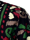 Chemise noire bohème à manches courtes d'été à imprimé floral tribal rétro pour hommes