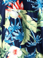 chemise d'homme en pur coton à imprimé style de vacances hawaïennes