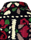 Chemise noire bohème à manches courtes d'été à imprimé floral tribal rétro pour hommes