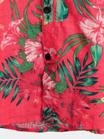 chemise d'homme en pur coton à imprimé style de vacances hawaïennes