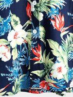 chemise d'homme en pur coton à imprimé style de vacances hawaïennes