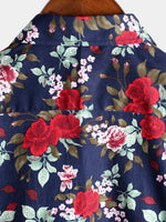 chemise d'homme en pur coton à imprimé style de vacances hawaïennes