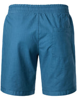 Chemises et shorts à manches courtes en coton et lin de couleur unie pour hommes